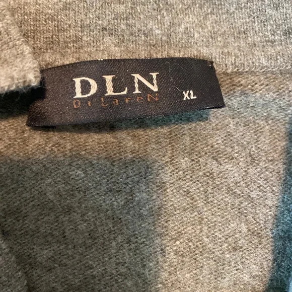 Rare Vintage DLN Di Laren Wool Blend Green Polo Sweater Size XL